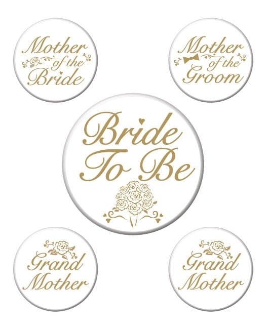 (image for) Bridal Party Buttons 5pk