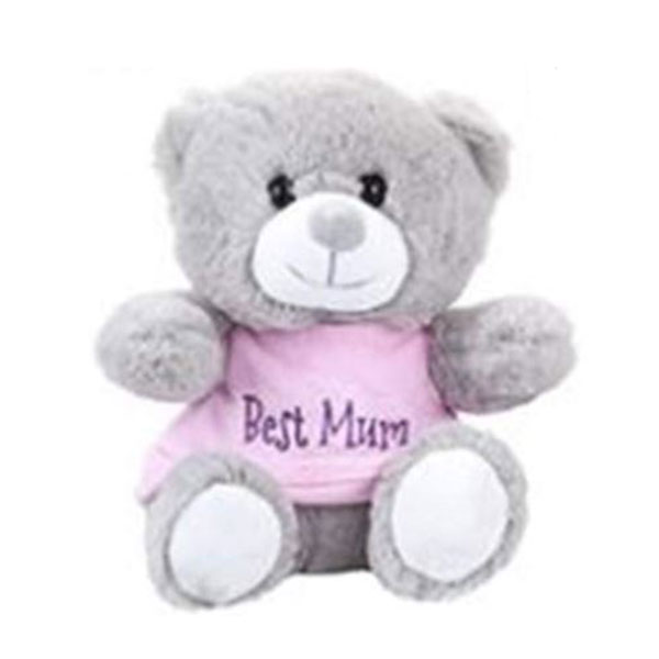 (image for) 18cm Grey Best Mum Plush Bear