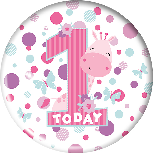 (image for) Age 1 Pink Small Badges 6pk