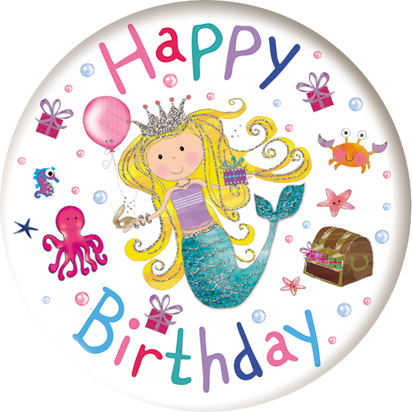 (image for) Happy Birthday Mermaid Small Badges 6pk