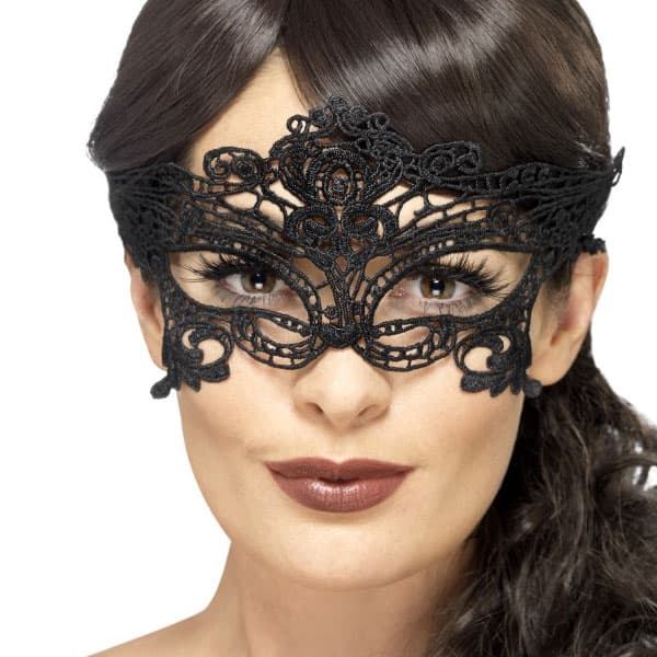 (image for) Black Embroidered Heart Lace Eyemasks