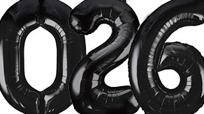(image for) Black Number New Year Balloons