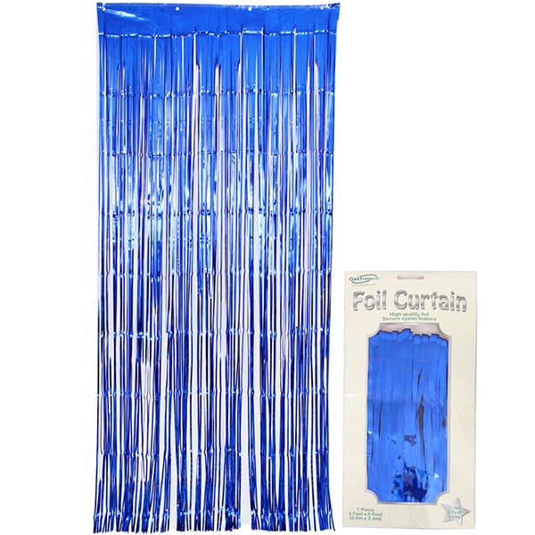 (image for) Metallic Blue Foil Door Curtain