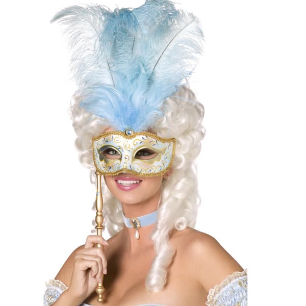 (image for) Fever Boutique Blue And Gold Baroque Fantasy Mask x3