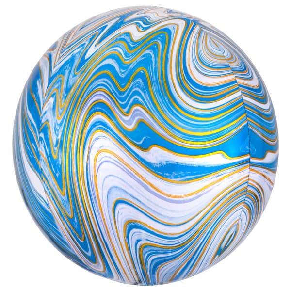 (image for) 15" Blue Marblez Orbz Foil Balloons