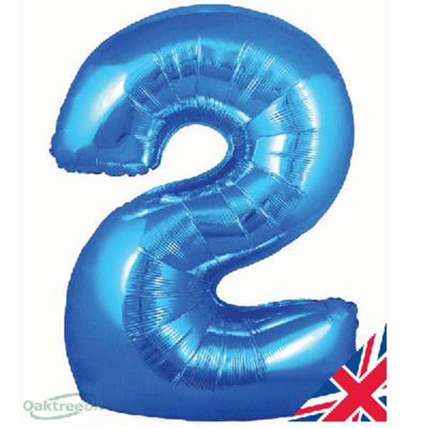 (image for) 34" Oaktree Blue Number 2 Shape Balloons