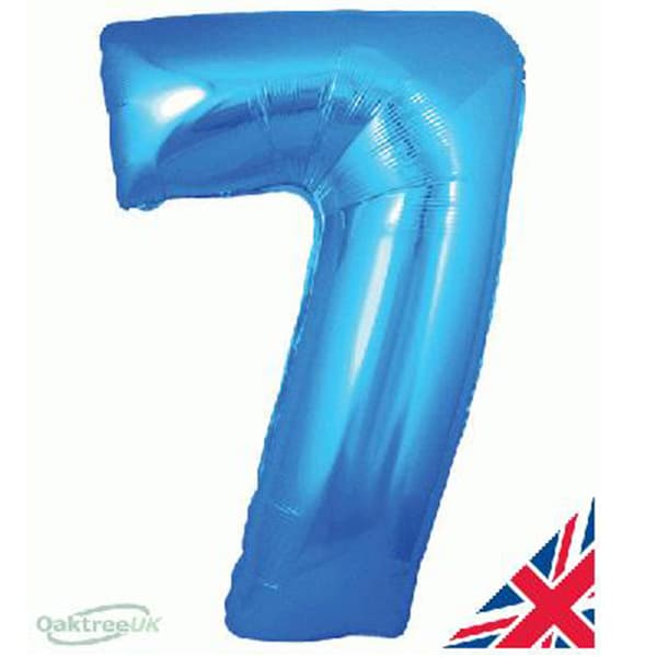 (image for) 34" Oaktree Blue Number 7 Shape Balloons