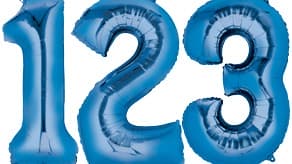 16" Blue Number Balloons