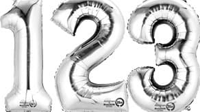 16" Silver Number Balloons