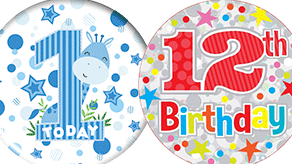 Age 1-12 Birthday Badges