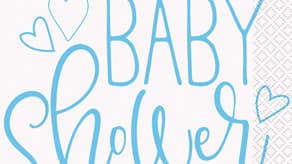 Blue Baby Shower Heart Theme