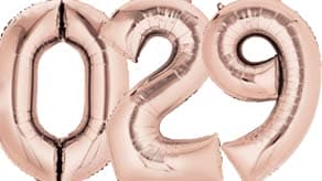 Rose Gold Numbers Balloons