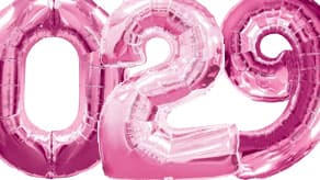26" Grabo Pink Number Foils