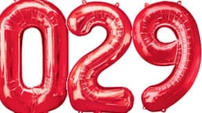 Red Numbers Balloons