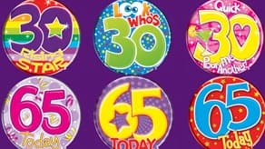 Age 30-60 Small Birthday Badges