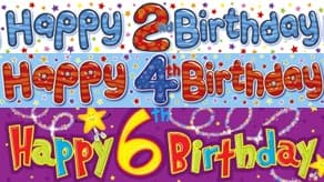 Age 1-12 Birthday Banners