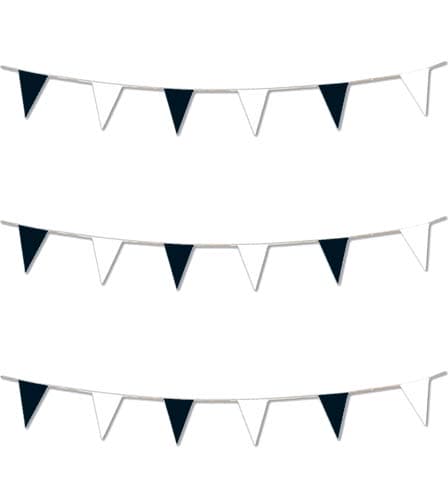 (image for) Black & White 20 Flag Pennant Bunting