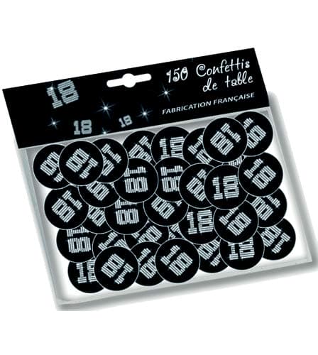 (image for) Black & White Age 18 Paper Confetti