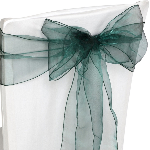 (image for) Emerald Green Organza Chair Sash x5