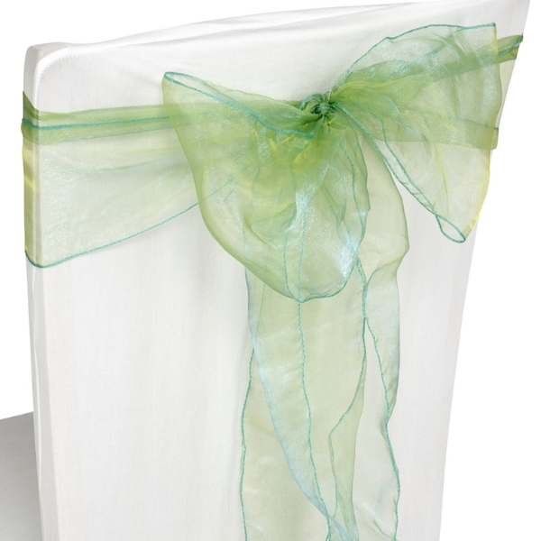 (image for) Lime Green Organza Chair Sash x5