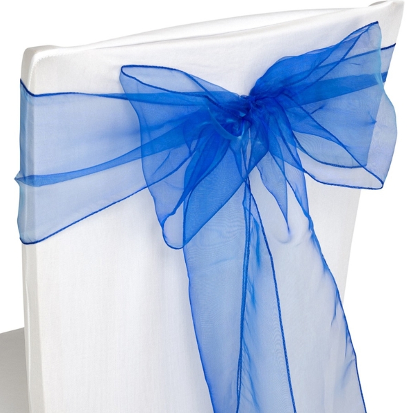 (image for) Midnight Blue Organza Chair Sash x5