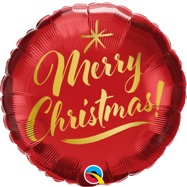 (image for) 9" Merry Christmas Gold Script Air Fill Balloons