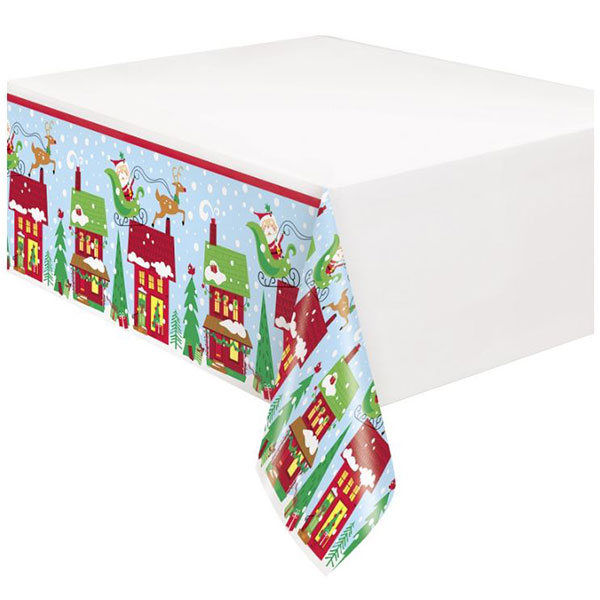 (image for) Colourful Santa Plastic Table Cover 1pk