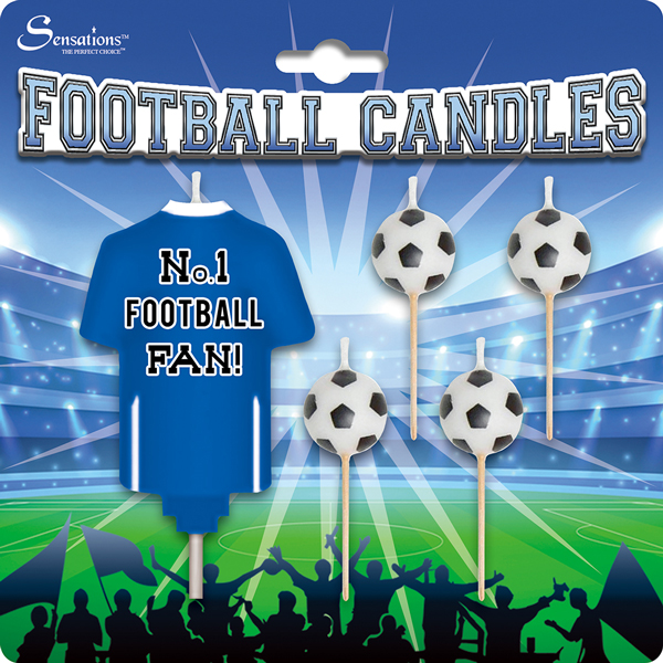 (image for) Blue And White Football Candles