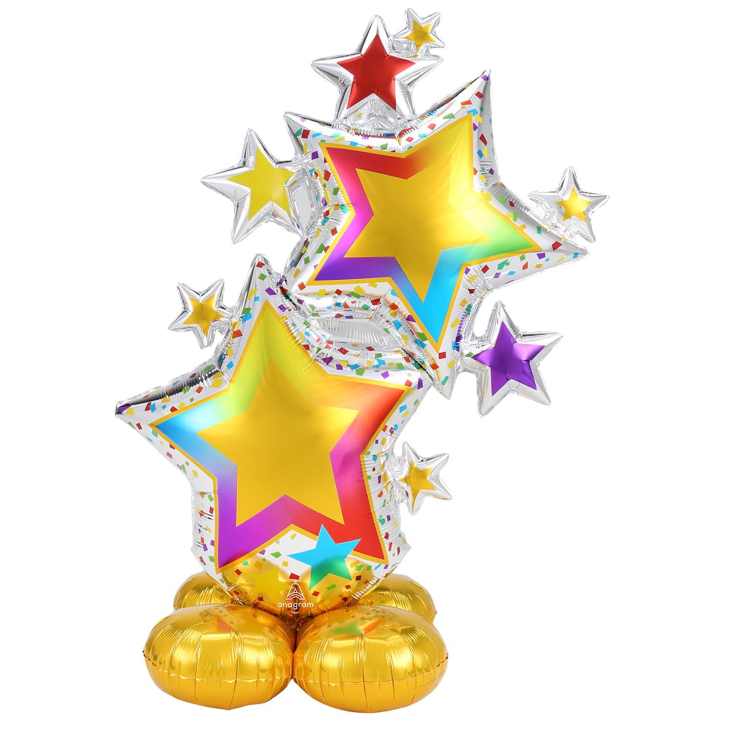 (image for) Colourful Star Cluster Airloonz Large Foil Balloons