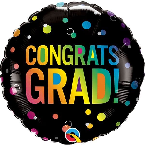 (image for) 18" Congrats Grad Ombre Dots Foil Balloons