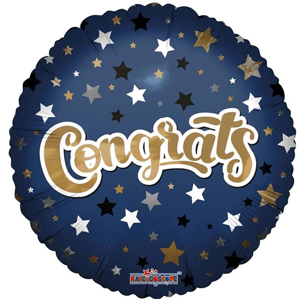 (image for) 18" Congrats Blue Star Foil Balloons