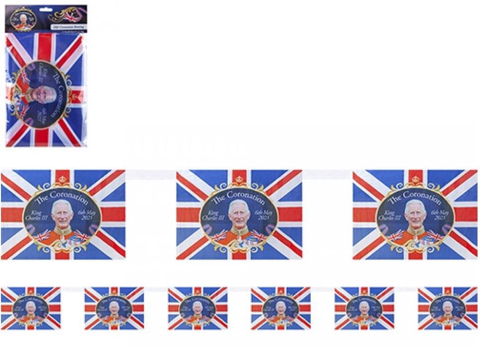 (image for) 6m 12 Flag Coronation Rayon Bunting