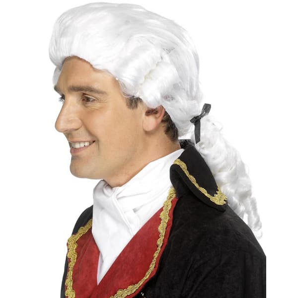 (image for) White Court Wigs With Black Ribbons