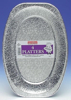 (image for) 14 inch Silver Foil Platter Pack Of 4