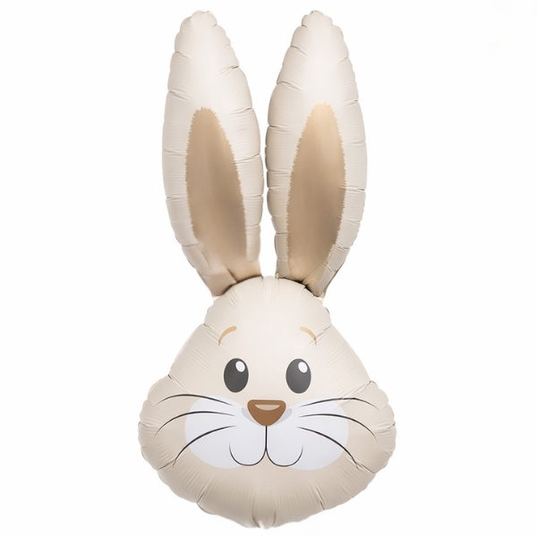 35" Metallic Cream Gold Cute Rabbit Head Shape Foil Balloons