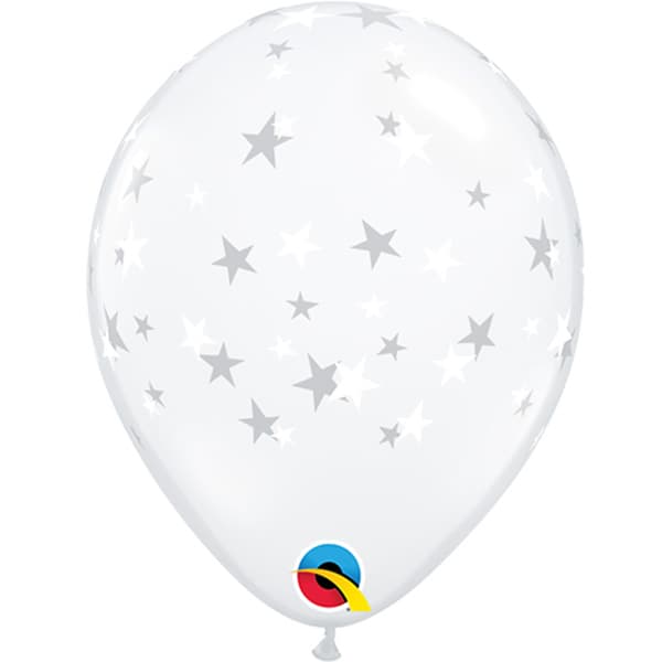 (image for) 5" Diamond Clear Contempo Stars Latex Balloons 100pk