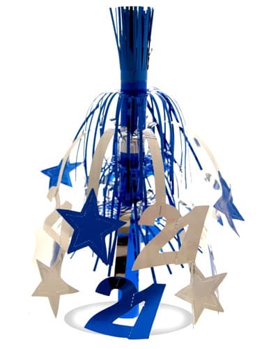 (image for) Age 21 Silver And Blue Star Fountain Decoration