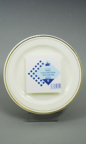 (image for) 18cm Side Plates With Gold Rim x6