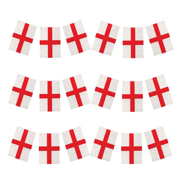 10m Long England St George's Cross Flag Bunting