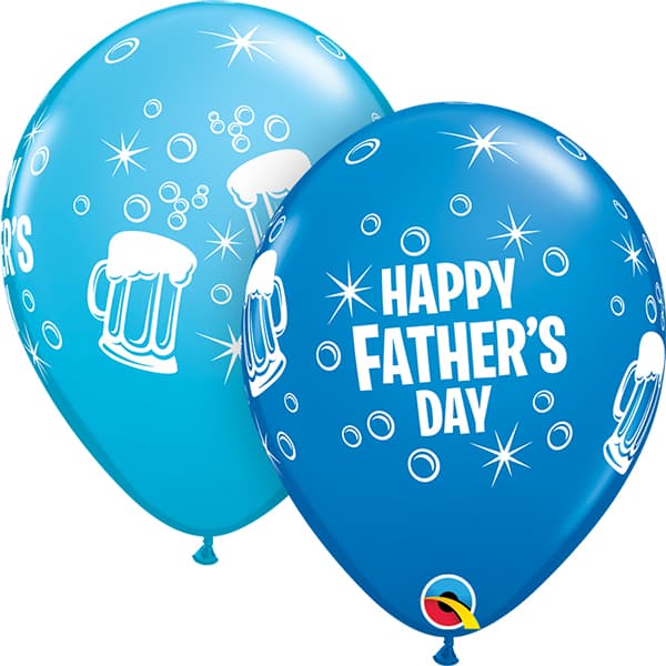 (image for) 11" Happy Fathers Day Beer Mug Latex Balloons 25pk