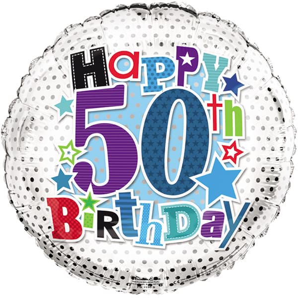 (image for) 18" Happy 50th Birthday Foil Balloons