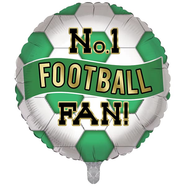 (image for) 18" Green And White No1 Football Fan Foil Balloons