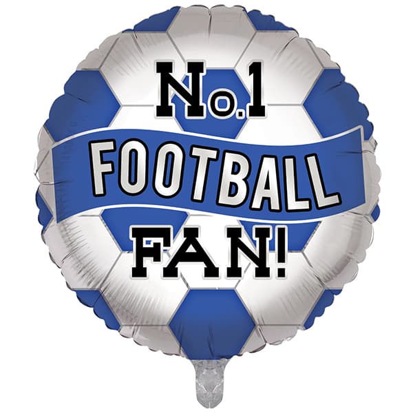 (image for) 18" Blue And White No1 Football Fan Foil Balloons