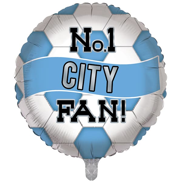 (image for) 18" No1 City Football Fan Foil Balloons