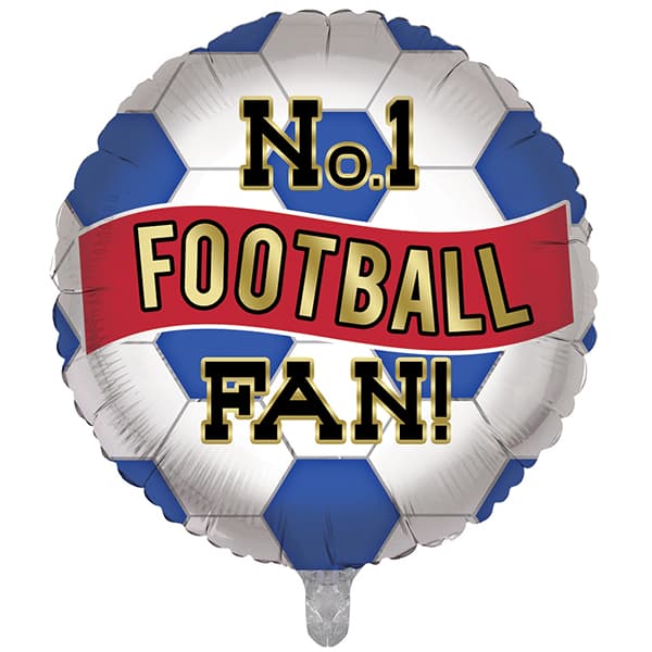 (image for) 18" Blue And Red No1 Football Fan Foil Balloons