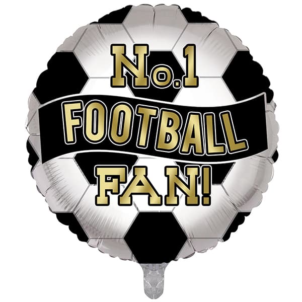 (image for) 18" Black And White No1 Football Fan Foil Balloons