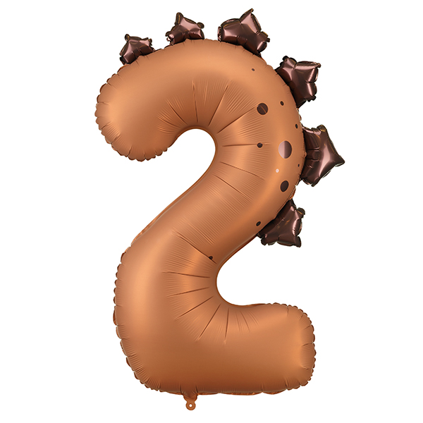 36" Number 2 Dinosaur Shape Foil Balloons