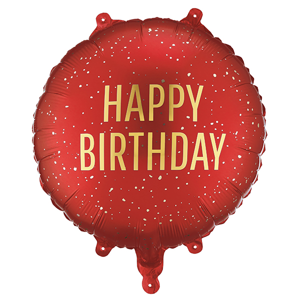 (image for) 18" Dark Red Happy Birthday Foil Balloons