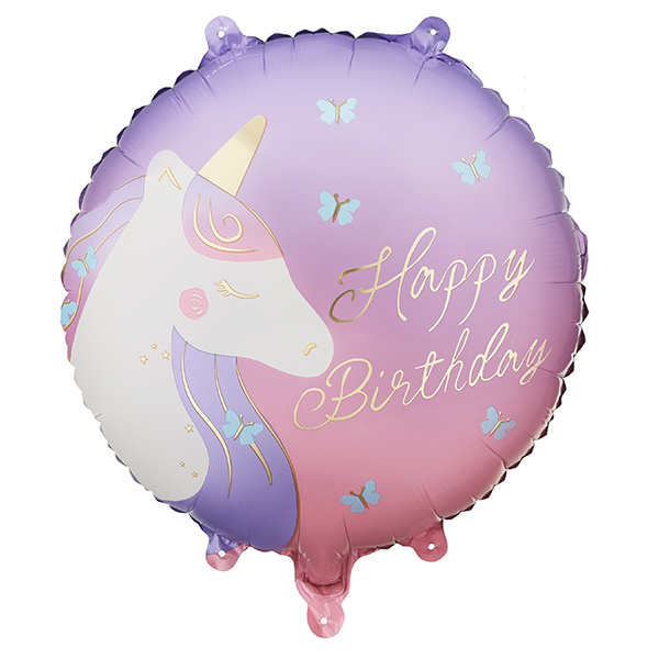(image for) 18" Happy Birthday Unicorn Foil Balloons