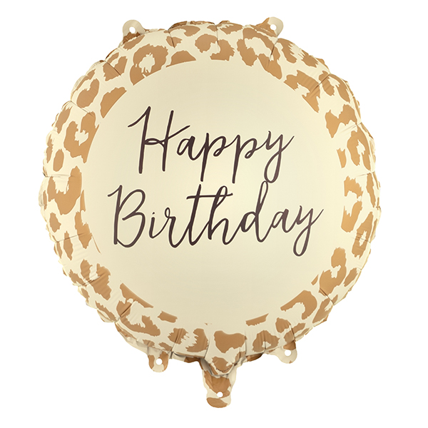 (image for) 18" Happy Birthday Leopard Print Foil Balloons
